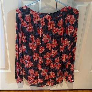 Ann Taylor Loft floral print long-sleeve blouse